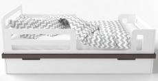 Ліжко IndigoWood Cloud 160x80cm з ящиком white / natural wood